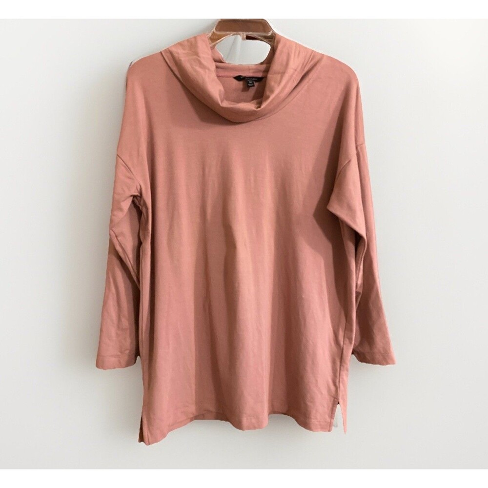 Banana Republic Womens MP Pink LS Aster Mockneck Chase Relaxed Top Earthy Basics